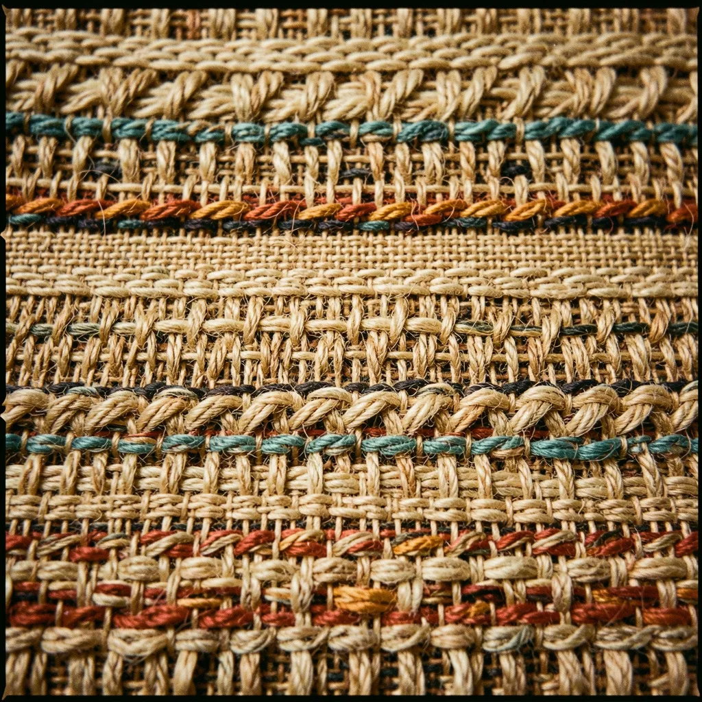 Detailed tapestry weaving showing complex pattern structure